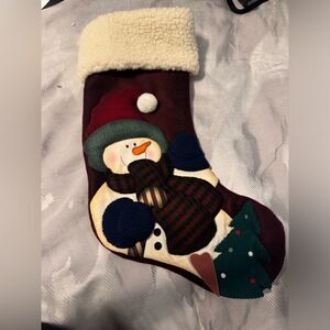 Set of TWO Cute Snowman Christmas Stocking! Durable, fun and festive.